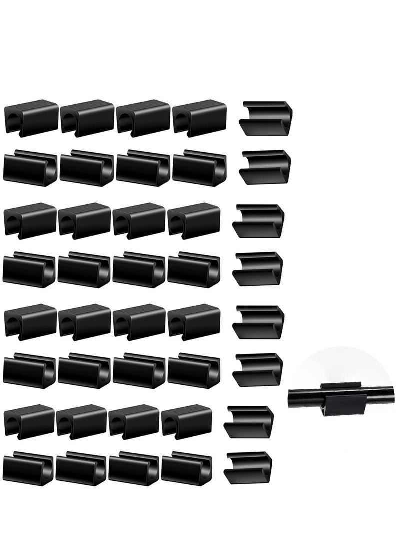 SYOSI Plastic Furniture Feet Protectors Avoid Noise Black Plastic 14mm Floor Protectors Rectangle Non-Slip Leg Tips U Shape Foot Cap for Metal Chairs 40 Pack  - Image 1