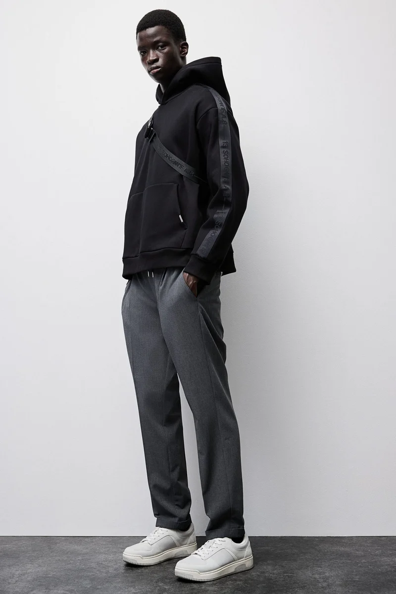 H&M Loose Fit Hoodie With Sidestripes