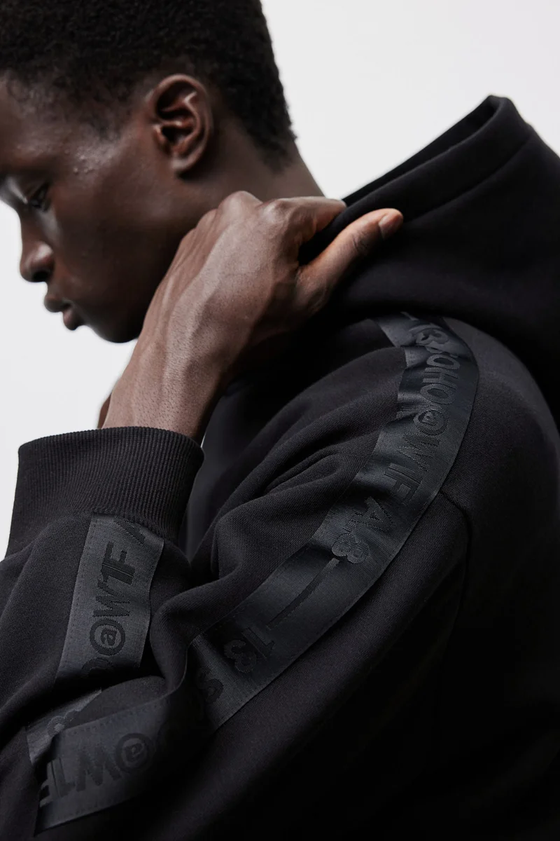 H&M Loose Fit Hoodie With Sidestripes