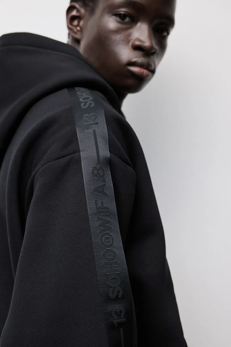 H&M Loose Fit Hoodie With Sidestripes
