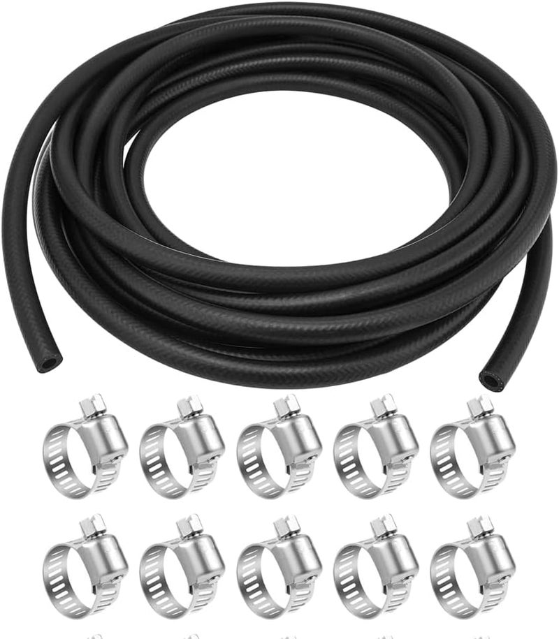 Byredio 5/8" High-Pressure Transmission Hose with 10 Clamps - 10 Feet - Image 1