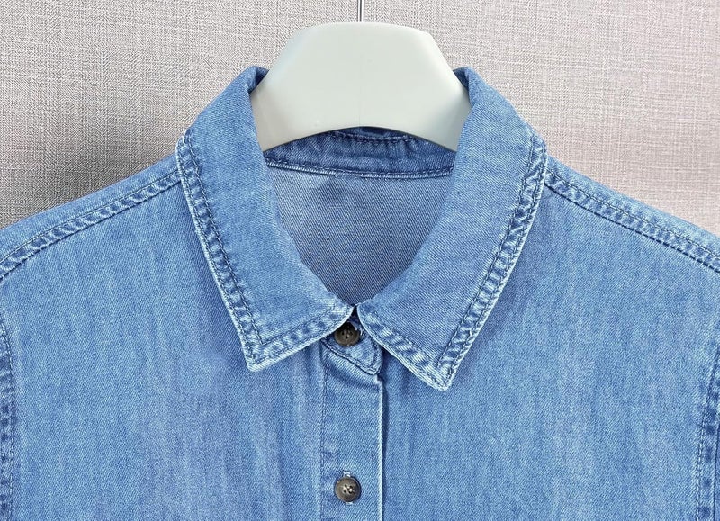 yoeasy Women's Summer Short Sleeve Denim Shirt Dress Casual Button Down Loose Fit Midi Long Jean Dress (XX-Large, Light Blue) - Image 4