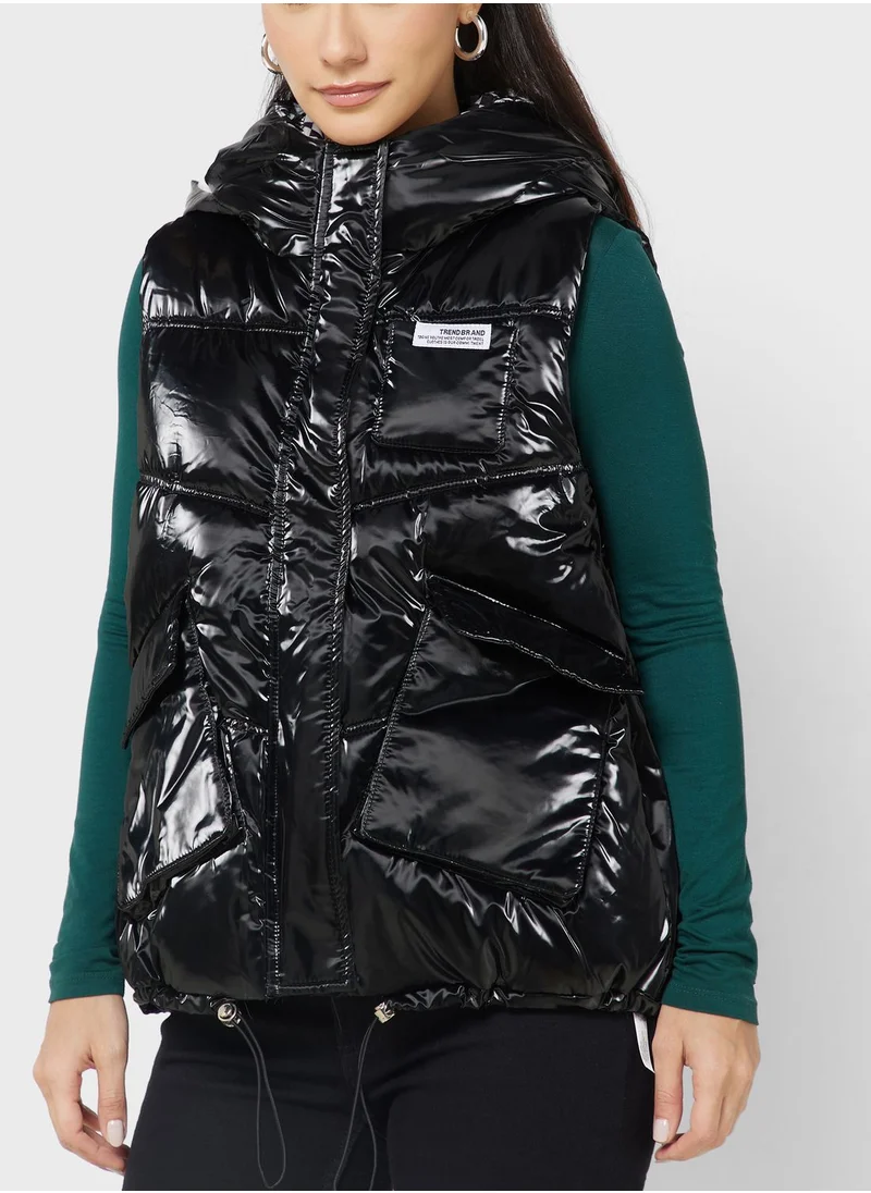 Ginger Urban Minx Hoodie Padded Vest Jacket