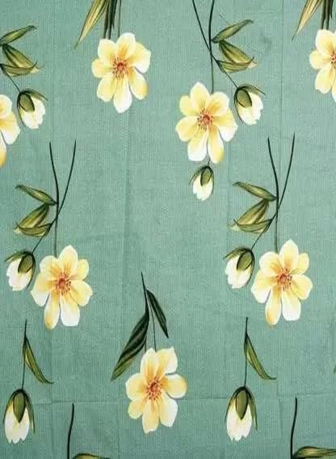 DECORUM 144 TC Microfibre Double 3D Luxury Bedsheet with 2 Pillow Covers - Queen Size (Green Flower) - Image 3