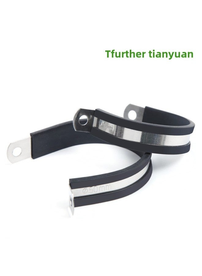 Tianyuan Clamp Stainless Steel Tape Clamp Rubber Pad Hose Clamp Ring Quality Suitable For 304 Material (15 Width)-Specification Model:8mm  - Image 4