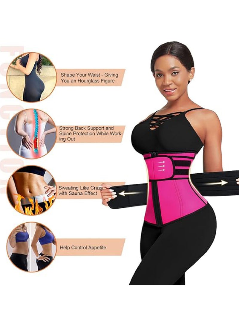 Rock Pow Adjustable Waist Trainer for Women, Slimming Belt with Tummy Sauna Bandage Wrap, Waist Trimmer Belt Belly Body Shaper Compression Wrap, Plus Size Corset Waist Trainer for Women and Men - Image 5