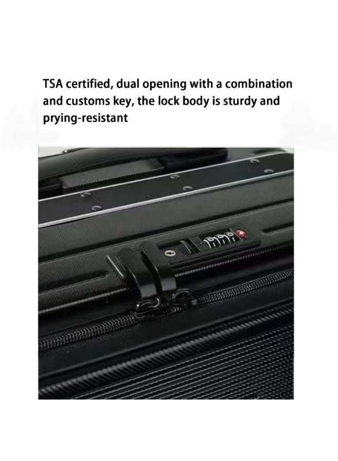 Prosperity Multi-functional luggage rack set, PC + aluminum frame suitcase with password lock, 20/24/28 inch, 360° spinner wheels for travel - Image 2