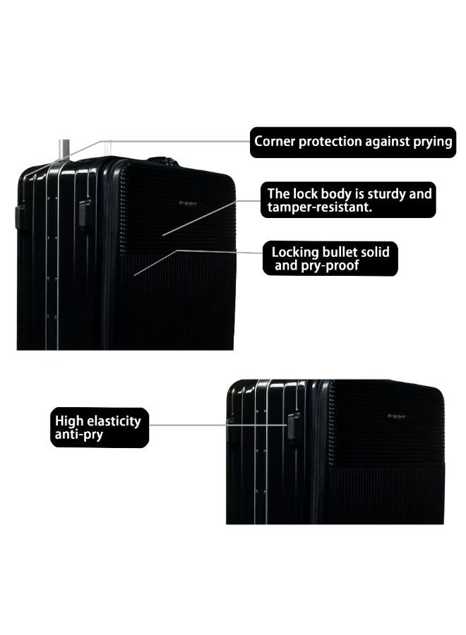 Prosperity Multi-functional luggage rack set, PC + aluminum frame suitcase with password lock, 20/24/28 inch, 360° spinner wheels for travel - Image 3