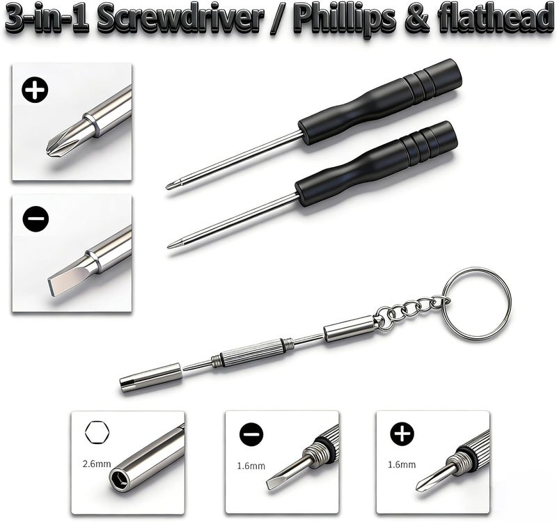 PTSLKHN Eyeglass Repair Kit with 15 Types of Screws and Essential Tools - Image 4