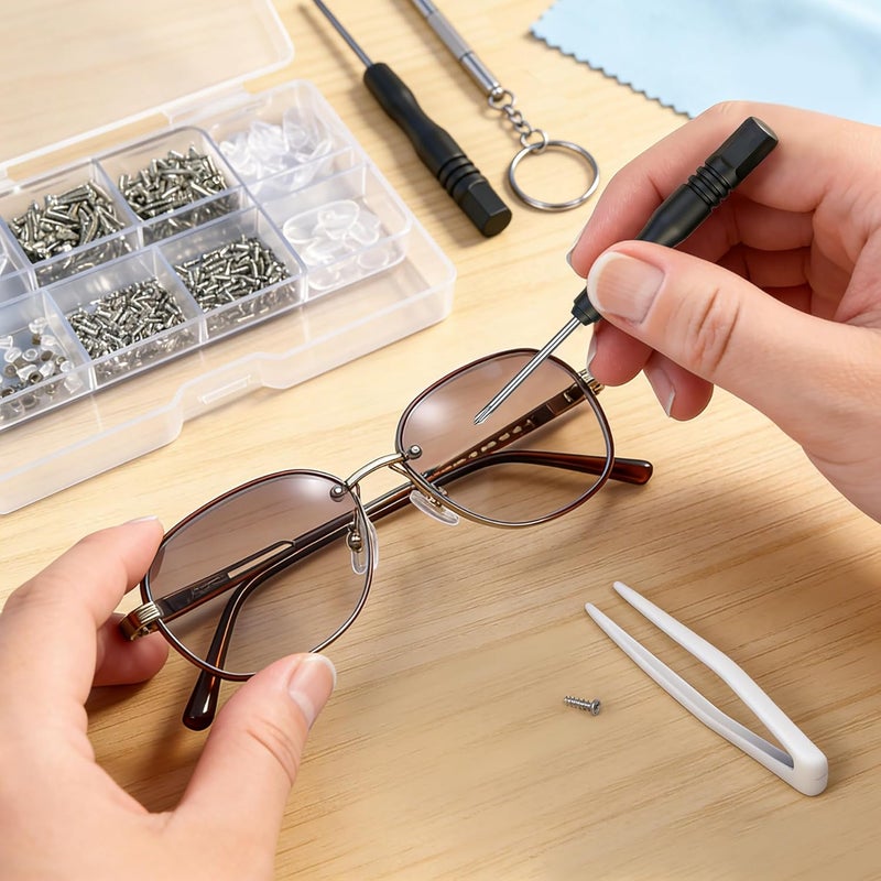 PTSLKHN Eyeglass Repair Kit with 15 Types of Screws and Essential Tools - Image 5