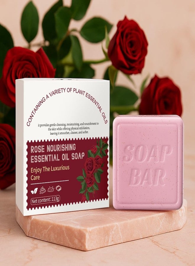 APPTI Botanical Natural Soap Bar, Womens Moisturizing Bar with Essential Oils, Handmade, Vegan, Soaps for Face & Body, 3.98oz (Rose - Image 2