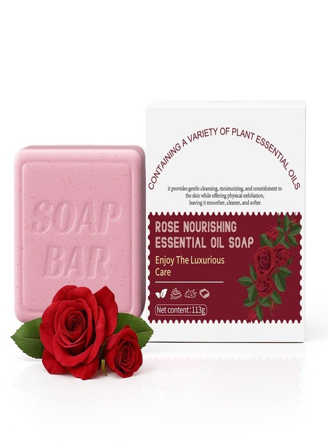 APPTI Botanical Natural Soap Bar, Womens Moisturizing Bar with Essential Oils, Handmade, Vegan, Soaps for Face & Body, 3.98oz (Rose - Image 1