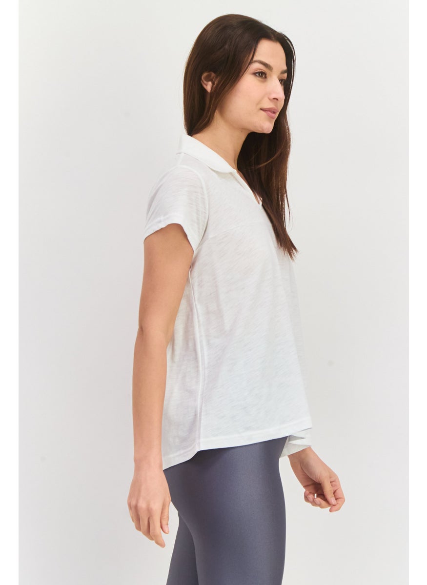 PUMA Women Sportswear Fit Short Sleeves Outdoor Polo Shirt, White  - Image 2