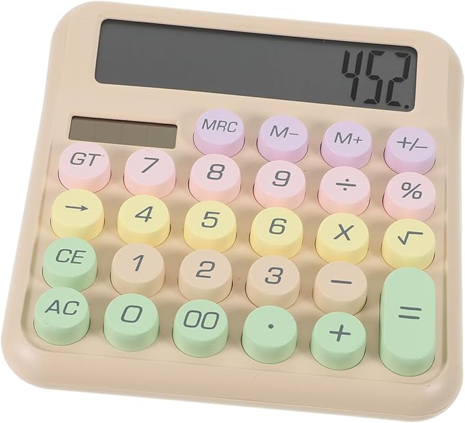 Beige Mechanical Keyboard Calculator Portable Desktop Design For Students And Office - Image 1