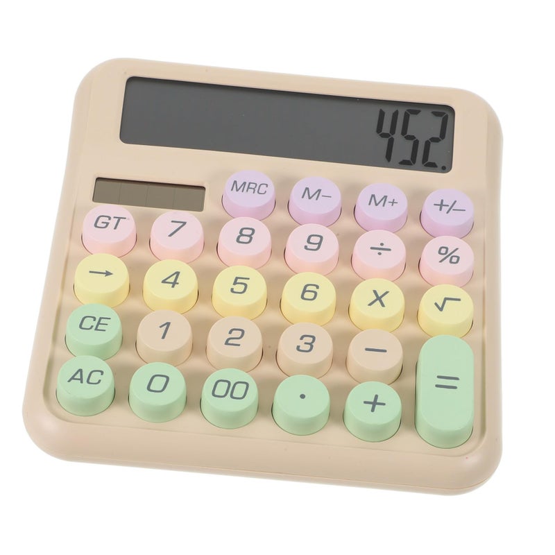 Beige Mechanical Keyboard Calculator Portable Desktop Design For Students And Office - Image 2