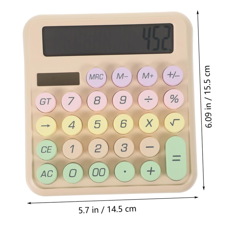 Beige Mechanical Keyboard Calculator Portable Desktop Design For Students And Office - Image 4