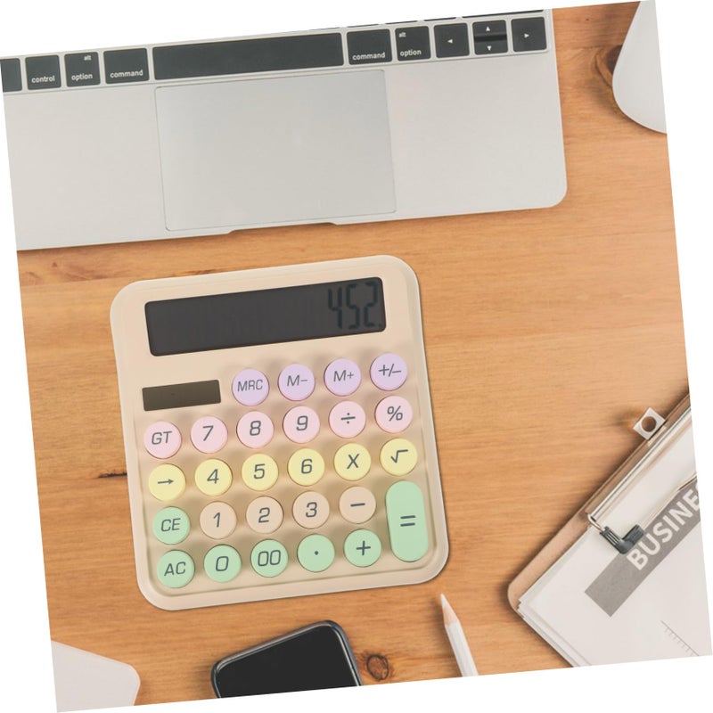 Beige Mechanical Keyboard Calculator Portable Desktop Design For Students And Office - Image 5