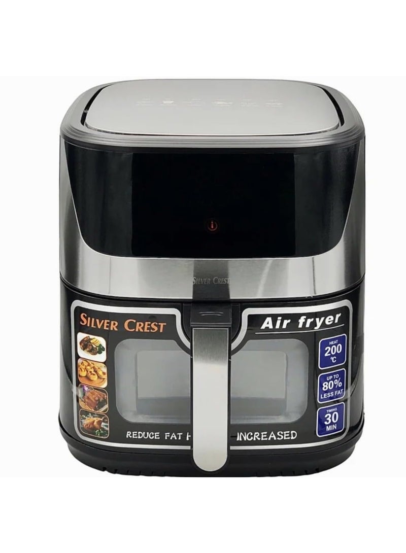 SILVER CREST Family-Sized 12.5L Air Fryer with Transparent Viewing Window Prepare generous portions with ease while monitoring your food through the transparent design, ensuring perfect results without opening the fryer and losing heat during cooking. - Image 3