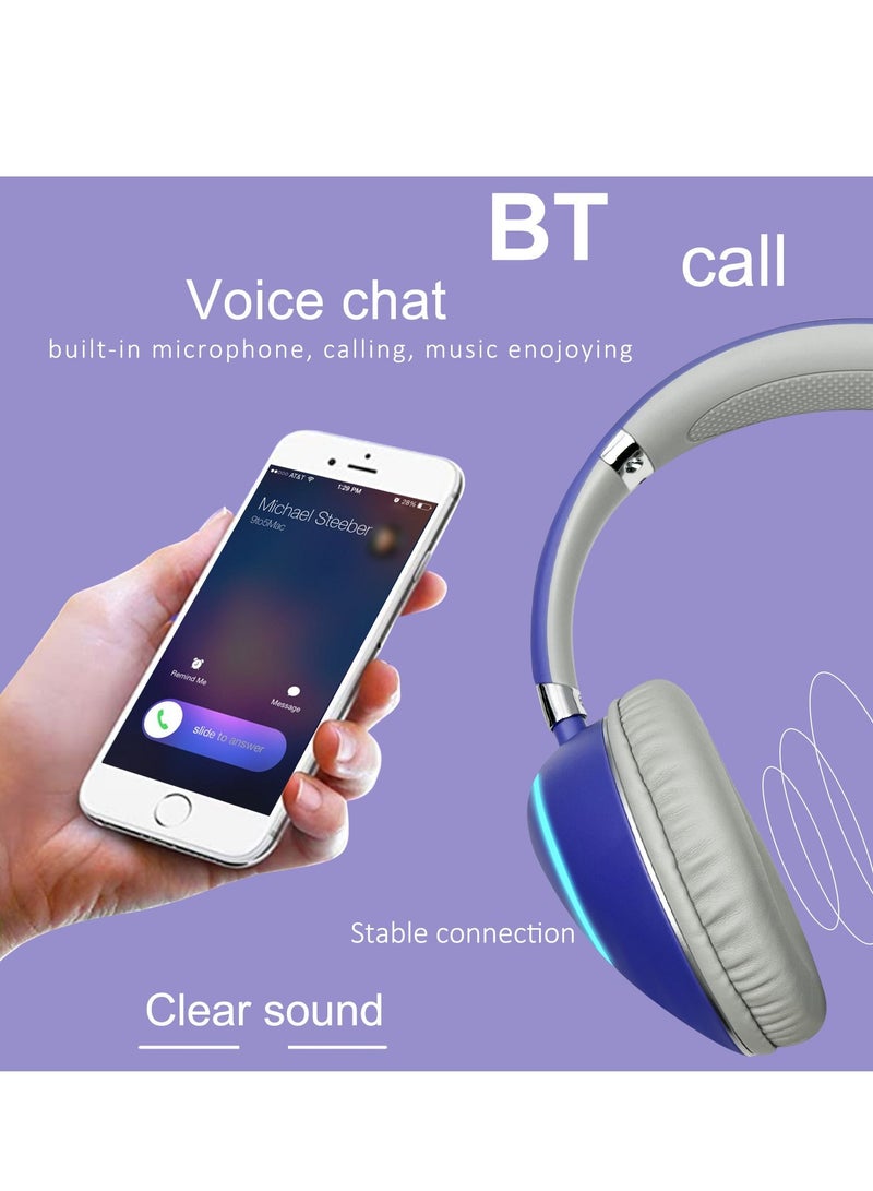 GULFLINK 400mah Bluetooth Wireless Headphones for Teens Adults Purple - Image 3