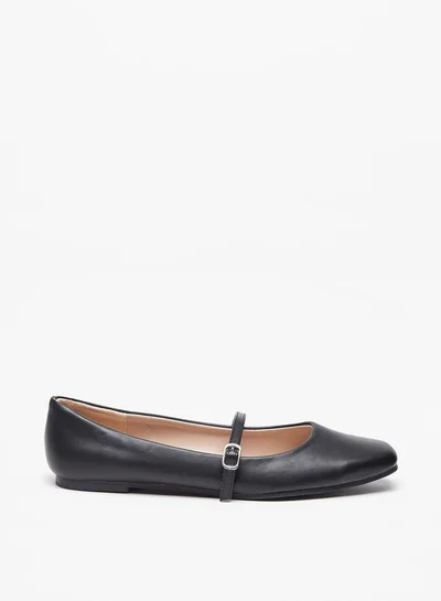 Celeste Women's Solid Ballerina Shoes with Buckle Closure