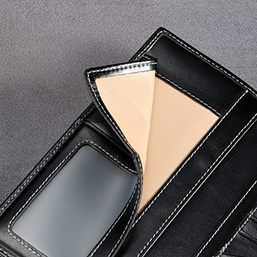 HISCOW Slim Leather Long Wallet for Men, Breast Pocket Wallet for Checkbook, Credit Cards (Antiqued Black) - Image 5