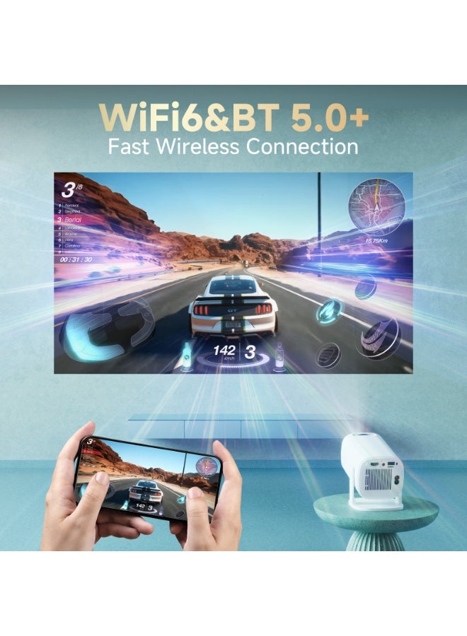 YT P30 Pro Mini Projector 4K 5G WIFI6 Android14, Smart Portable Projector Auto Horizontal Correction 180°Rotatable Home Theater Full HD For Indoor Outdoor Compatible - Image 3