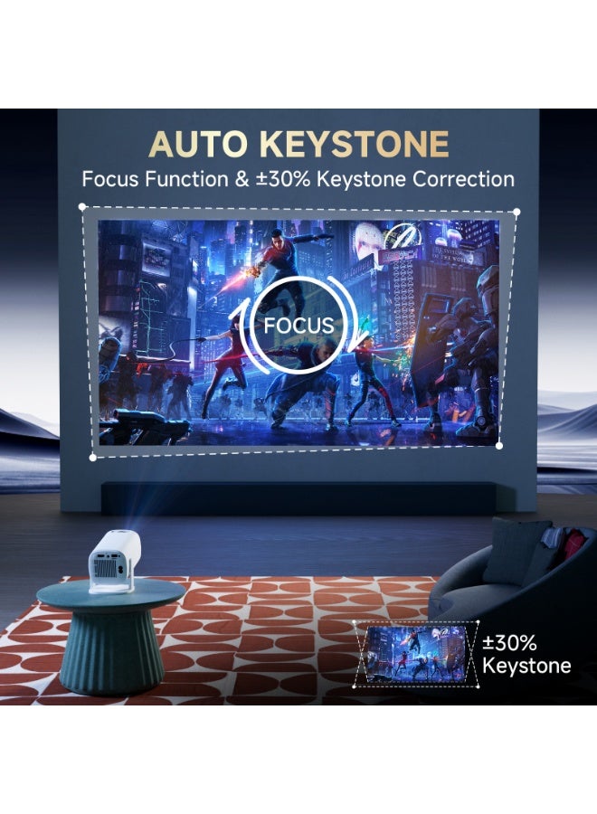 YT P30 Pro Mini Projector 4K 5G WIFI6 Android14, Smart Portable Projector Auto Horizontal Correction 180°Rotatable Home Theater Full HD For Indoor Outdoor Compatible - Image 4