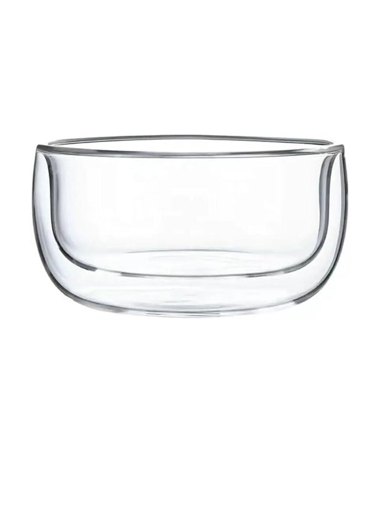 وعاء زجاجي شفاف مقاوم للحرارة بجدار مزدوج لسلطة الفواكه والايس كريم - (350 مل) - Image 2