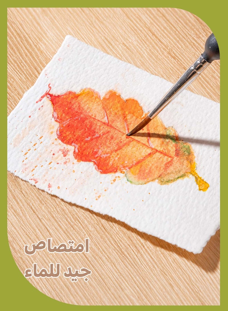 زازا ورق رسم ألوان مائية 20 ورقة، ورق قطن للطباعه والرسم بحواف يدوية، كراسة رسم الوان مائية للبطاقات والدعوات (102×152 مم 240 جرام) - Image 2