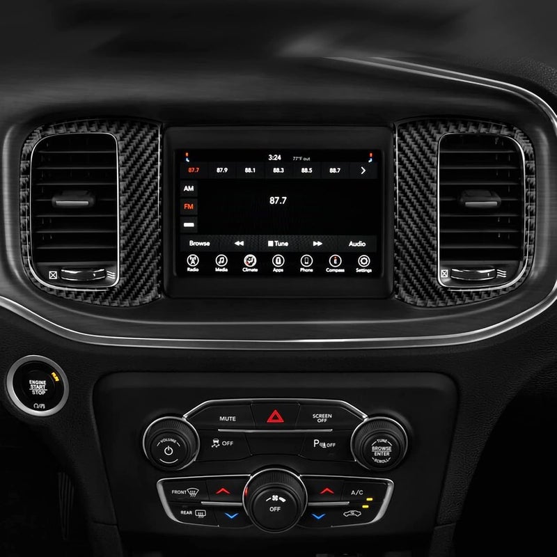 لاصقات لغطاء فتحة تهوية المكيف في وسط السيارة لطراز Dodge Charger من عام 2015 إلى 2023، إكسسوارات من الألياف الكربونية للديكور الداخلي - Image 5