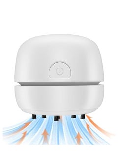 OUYoo OUYoo desktop vacuum, USB charging, mini desktop vacuum, cleans rubber crumbs, dust, cordless, 360 rotation design, suitable for keyboards, home, school,Stationery， office, car (white).  - Image 1