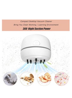 OUYoo OUYoo desktop vacuum, USB charging, mini desktop vacuum, cleans rubber crumbs, dust, cordless, 360 rotation design, suitable for keyboards, home, school,Stationery， office, car (white).  - Image 2