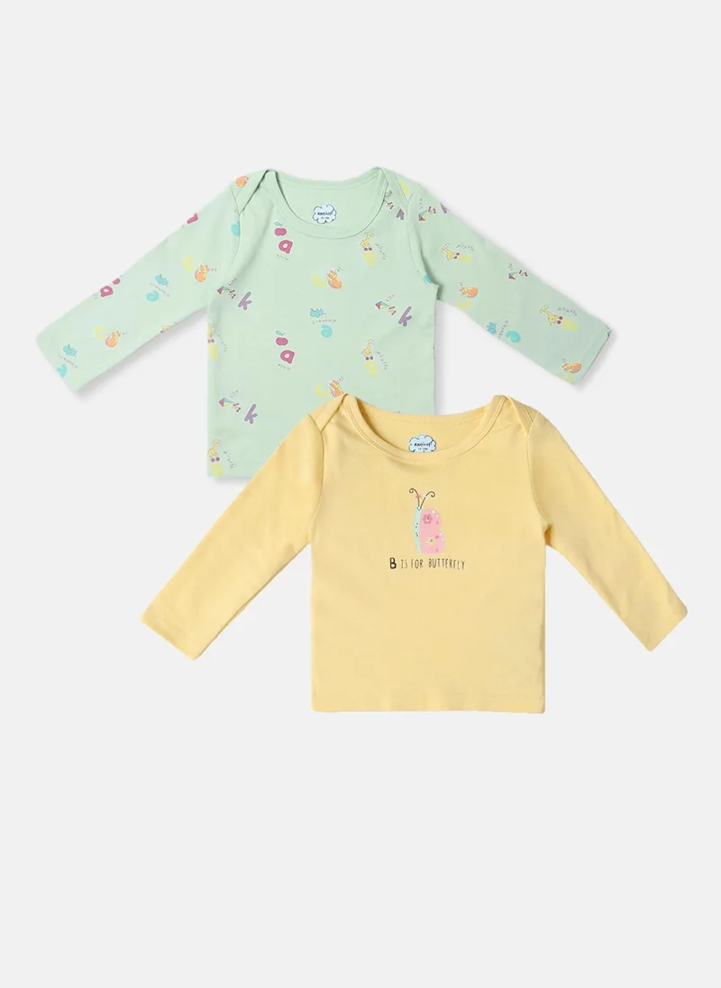 Nautinati Nautinati Infants' Cotton Cute Print Pack of 2 T-shirt