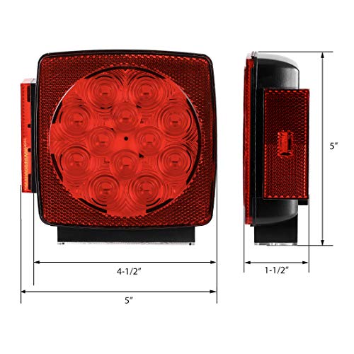 CZC AUTO 12V LED Submersible Left and Right Trailer Lights Stop Tail Turn Signal Lights for Under 80 Inch Boat Trailer Truck RV Marine-Replacement for Your Incandescent Bulb Units - Image 4
