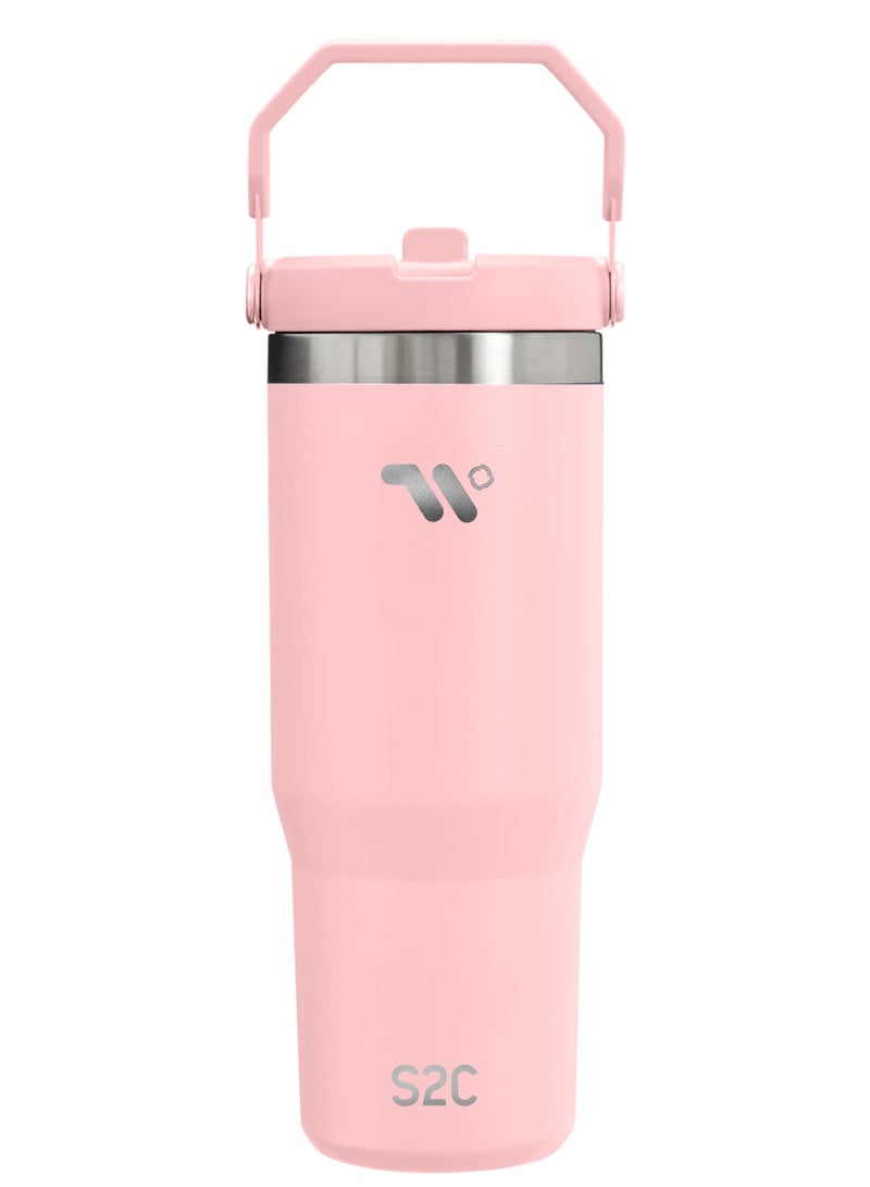 S2C S2C 30oz Stainless Steel Tumbler with Handle & Straw – Double Wall Vacuum Insulated Travel Mug – Leak-Resistant, BPA-Free, Fits Car Cup Holder  - Image 5
