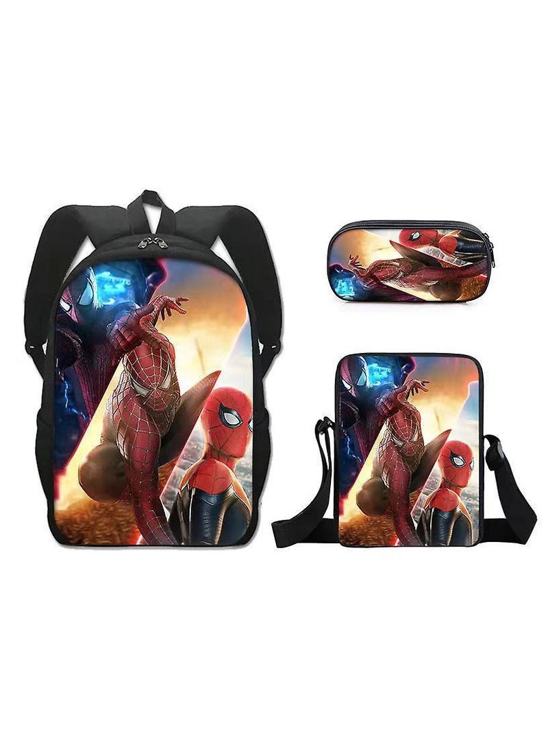 Spider-Man Spiderman Three-Piece Cartoon Backpack For Primary School Students 29*42*16cm 