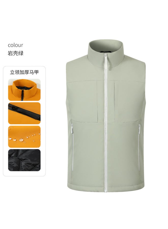 Thickened Velvet Windproof Outdoor Training Running Sports Vest, Warm Down Cotton Student Vest, Customizable