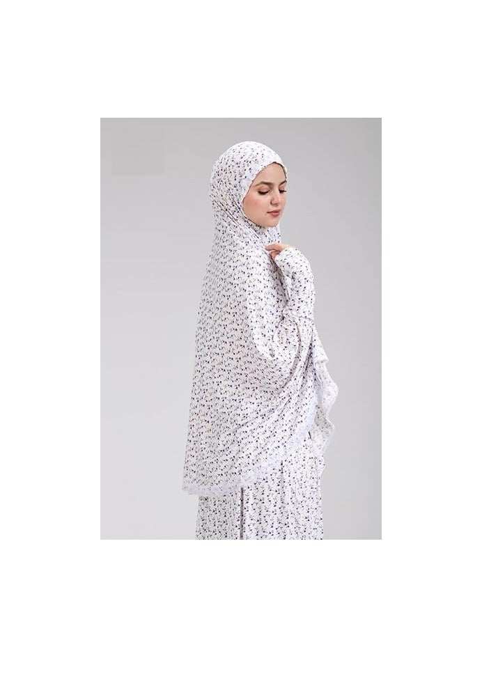 إسدال صلاة . خمار وجيبة للصلاة للنساء .مقاس موحد ( متعدد الالوان ) . جودة خامه عالية من القطن والليكرا - Image 5