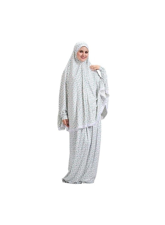 إسدال صلاة . خمار وجيبة للصلاة للنساء .مقاس موحد ( متعدد الالوان ) . جودة خامه عالية من القطن والليكرا - Image 2