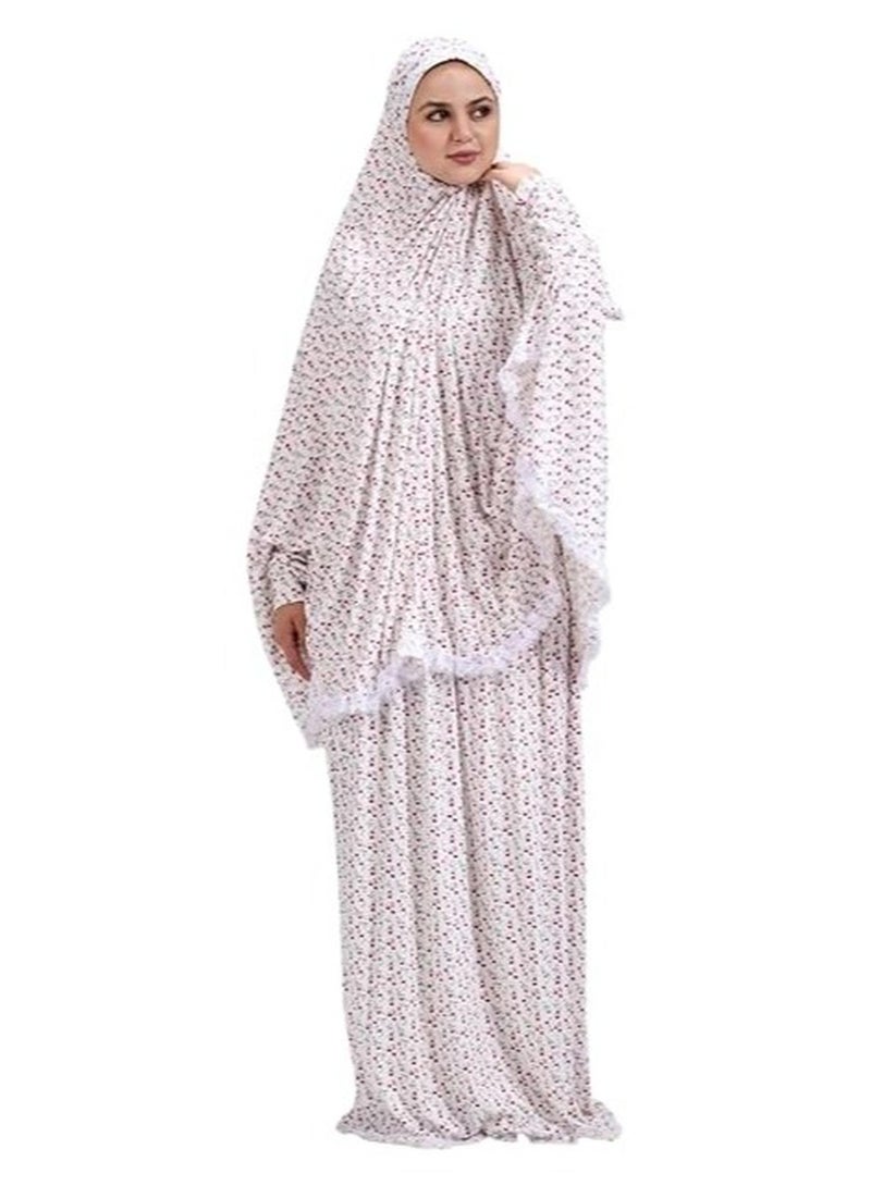 إسدال صلاة . خمار وجيبة للصلاة للنساء .مقاس موحد ( متعدد الالوان ) . جودة خامه عالية من القطن والليكرا - Image 1