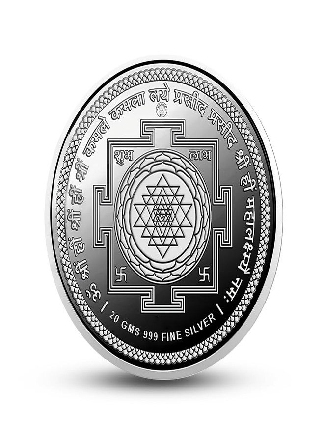 Silviya BIS Hallmarked Goddess Lakshmi 999 Pure Silver Coin | 10 Gram, 20 Gram | Home & Office Puja & Diwali Gift | Round (20 Gram) - Image 3