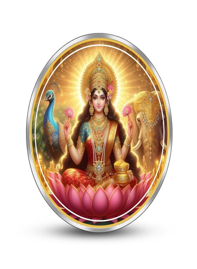 Silviya BIS Hallmarked Goddess Lakshmi 999 Pure Silver Coin | 10 Gram, 20 Gram | Home & Office Puja & Diwali Gift | Round (20 Gram) - Image 2