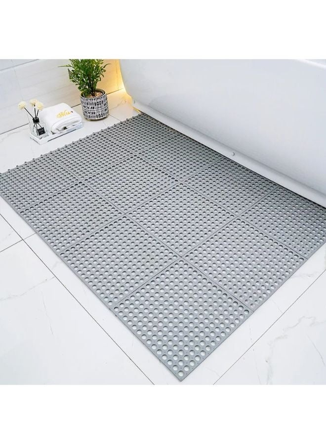 12 Pieces PVC Non-slip Shower Mat Bathroom Square for Kitchen and Toilet - Image 1
