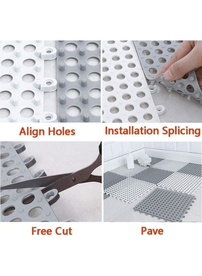 12 Pieces PVC Non-slip Shower Mat Bathroom Square for Kitchen and Toilet - Image 3