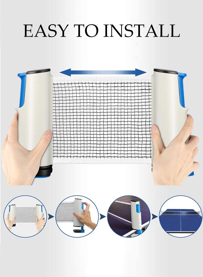 DUNISO Table Tennis Paddle Set, Portable Table Tennis Set with Retractable Ping Pong Net, 2 Professional Table Tennis Rackets, 4 Balls, Storage Case, Ideal Indoor and Outdoor Table Tennis Rackets Set Family Fun, Gift - Image 3