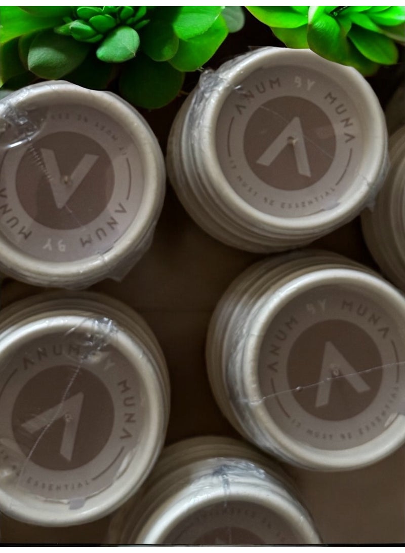 ANUM BY MUNA Luxury Musk Scented Candle in Carved Gypsum Vessel - 200g - Image 5