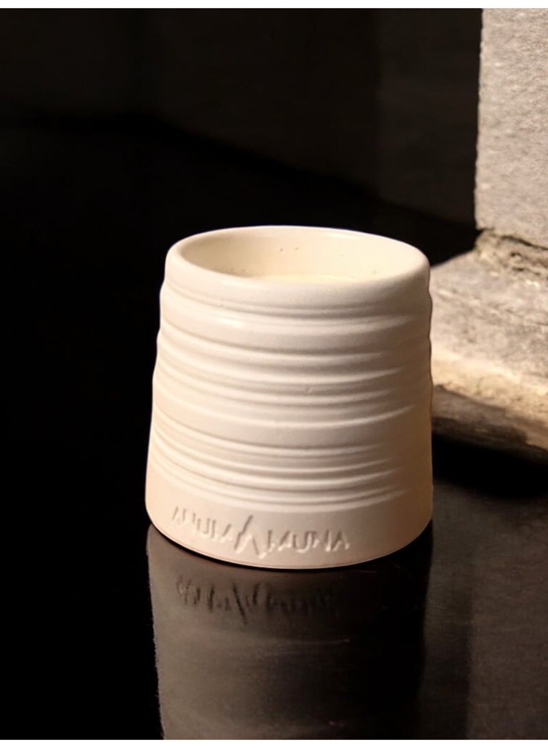 ANUM BY MUNA Luxury Musk Scented Candle in Carved Gypsum Vessel - 200g - Image 3