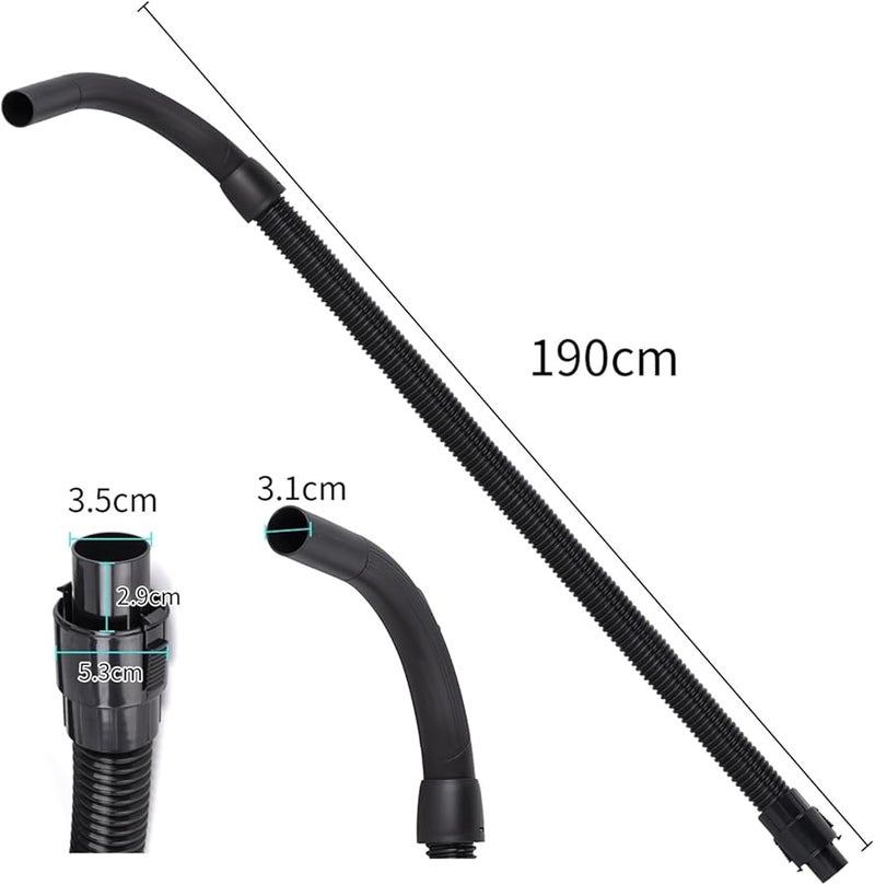 خرطوم مكنسة كهربائية رمادي بقطر داخلي 35 مم متوافق مع ميديا وفيليبس وكارشر وإلكترولوكس - Image 3