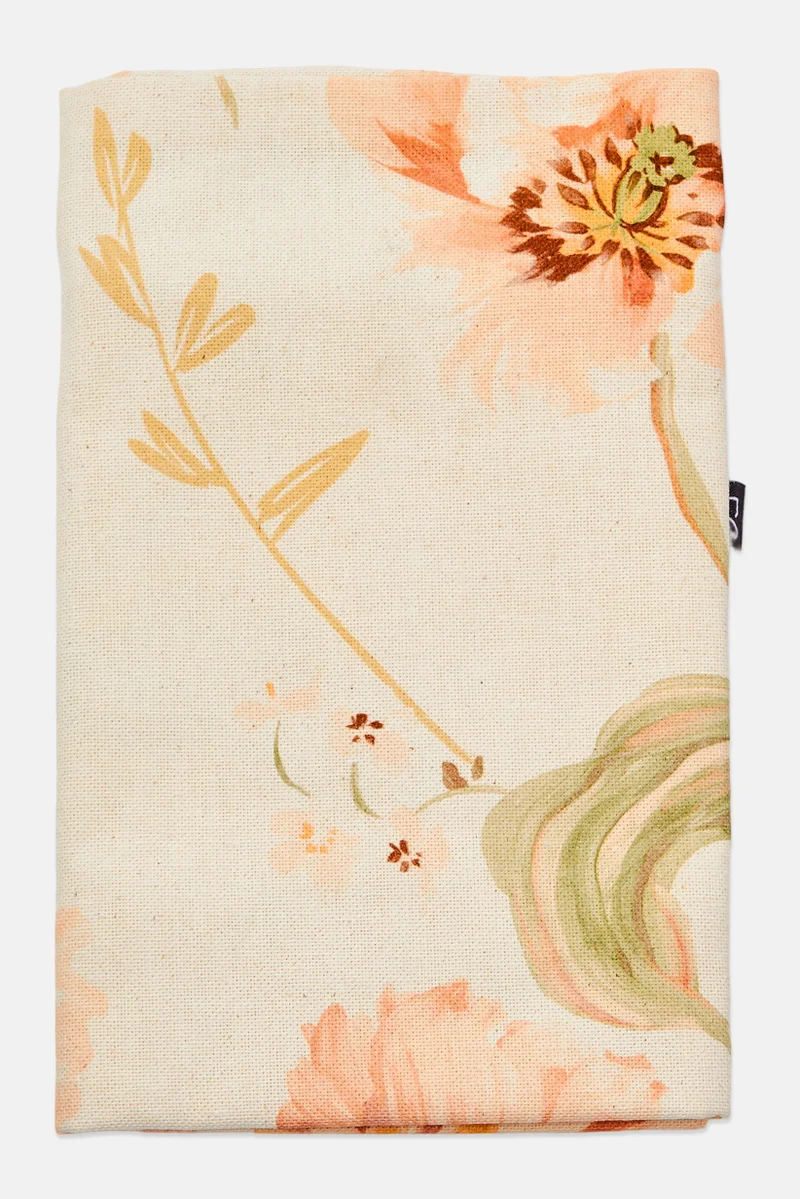 موي موتشو غطاء وسادة مزين بالزهور 45 × 45 سم، طقم كريمي