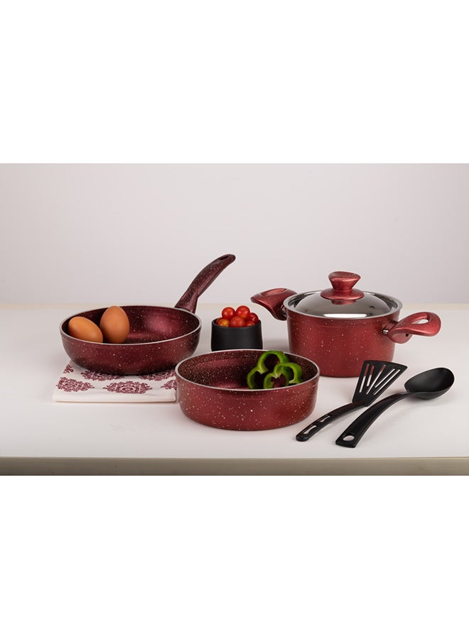 الكرنك طقم جرانيت ميني 3 قطع حلة يد ستانلس مقاس 16 + مقلاية مقاس 20 + صينيه فرن مقاس 18